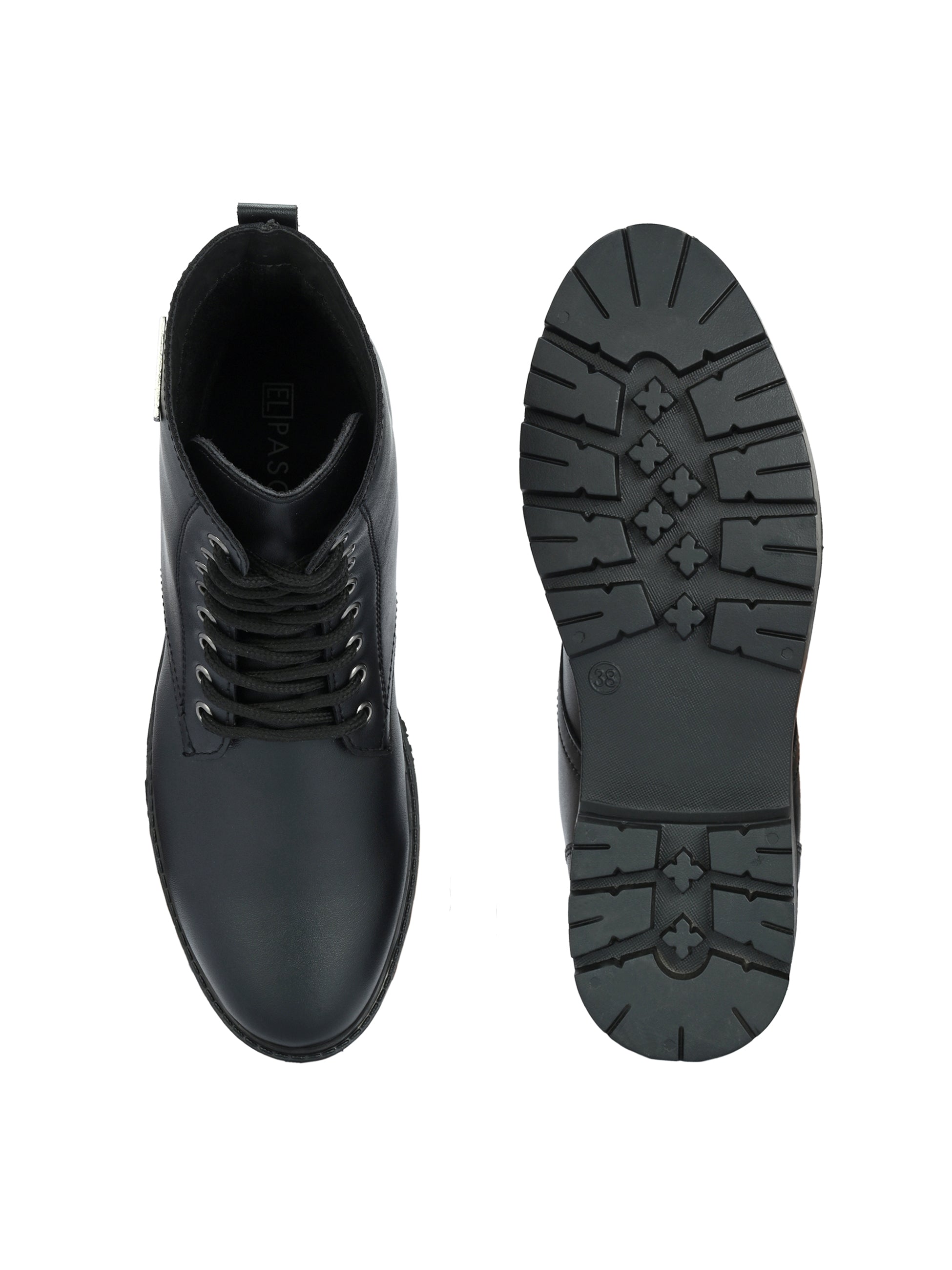 Brown Lace-Up Block Heel Boots