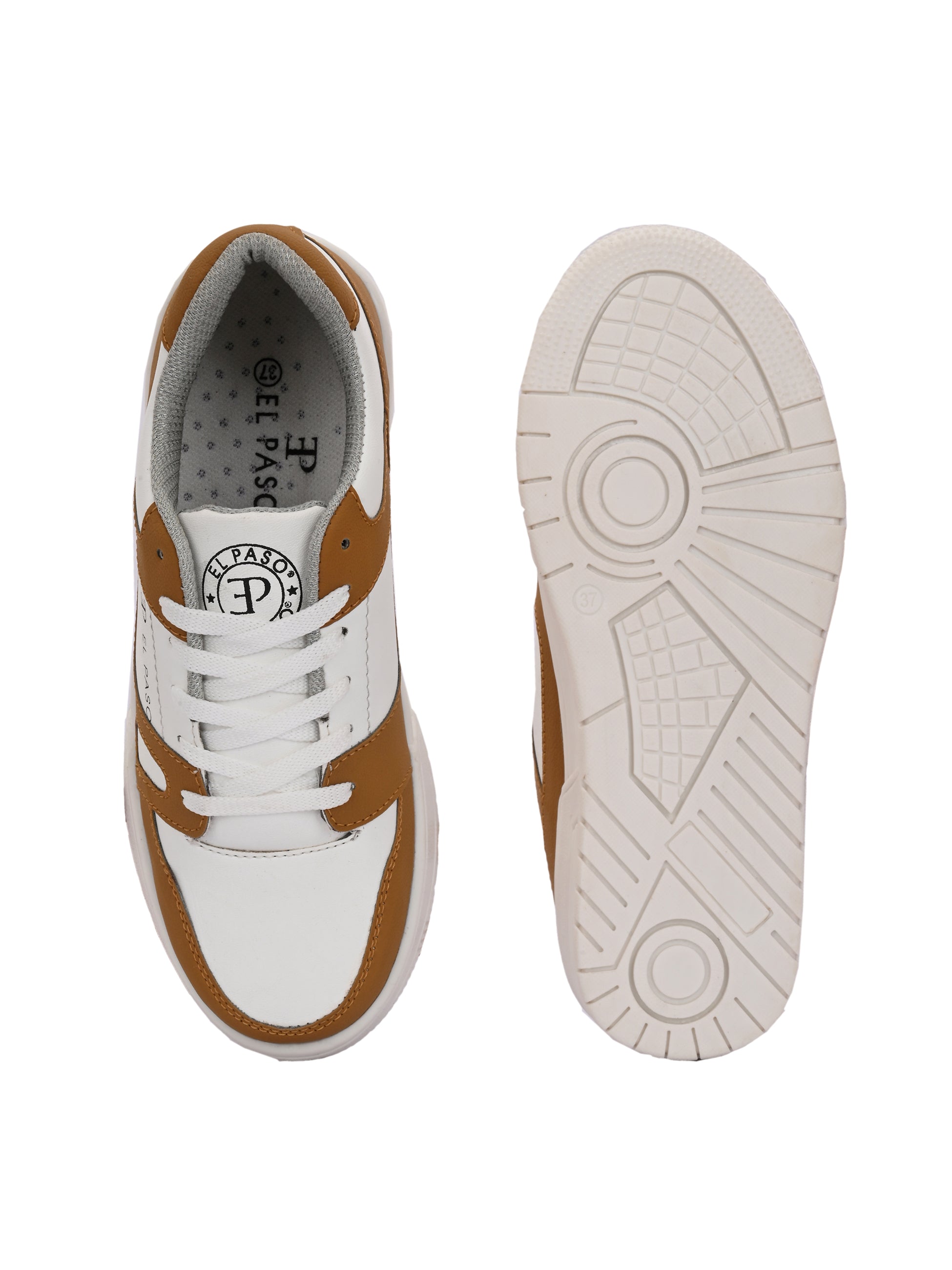 EL PASO Faux Leather Casual Shoes Lace Up Sneakers For Women - El Paso Fashion