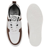 Brown Lace-Up Platform Heel Sneakers