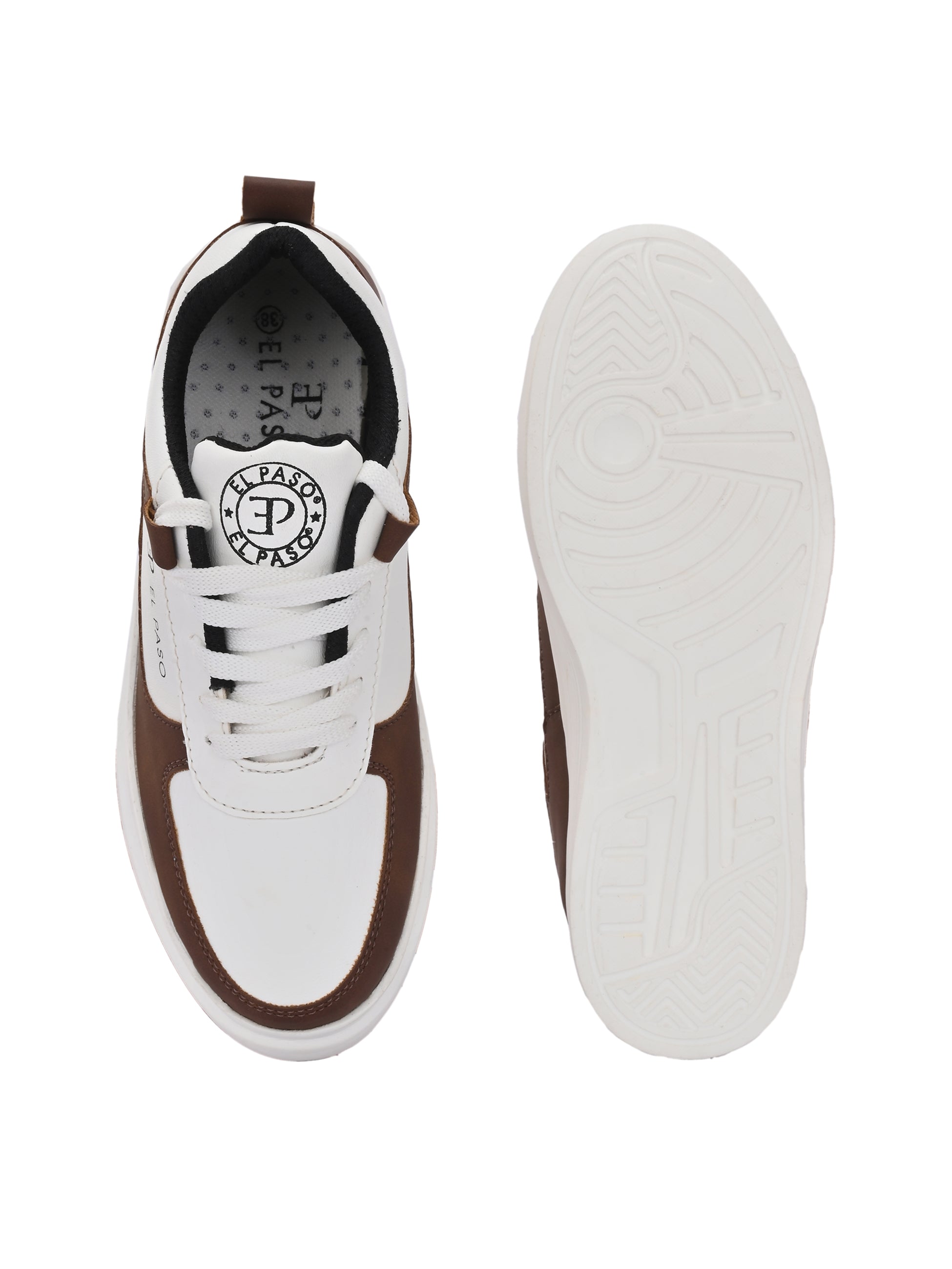 Brown Lace-Up Platform Heel Sneakers
