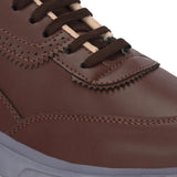 Casual Brown Lace Up Sneaker for Women with Non-Slip Sole