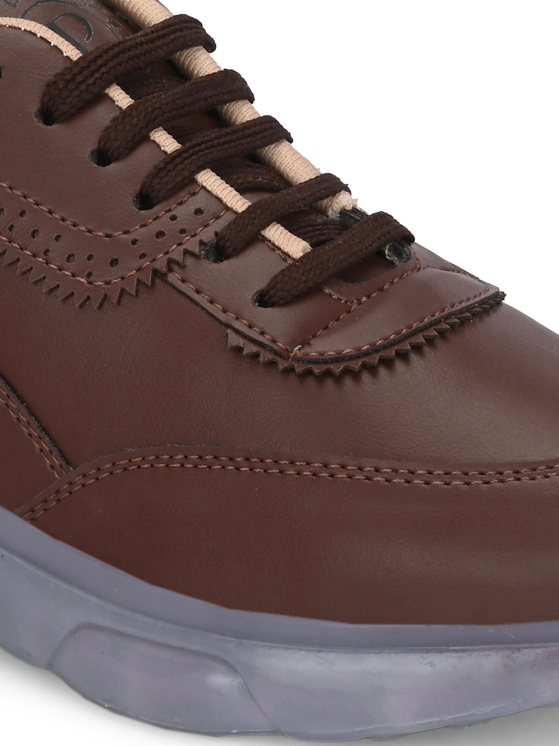 Casual Brown Lace Up Sneaker for Women with Non-Slip Sole