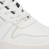 White Lace-Up Platform Heel Sneakers