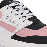 Black & Pink Lace-Up Platform Heel Sneakers