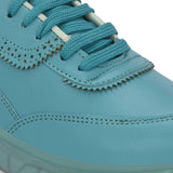 Casual Blue Lace Up Sneaker for Women with Non-Slip Sole