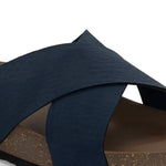 Blue Men's casual flat heel criss-cross sandal