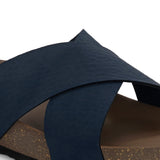 Blue Men's casual flat heel criss-cross sandal