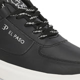 Black Lace-Up Platform Heel Sneakers