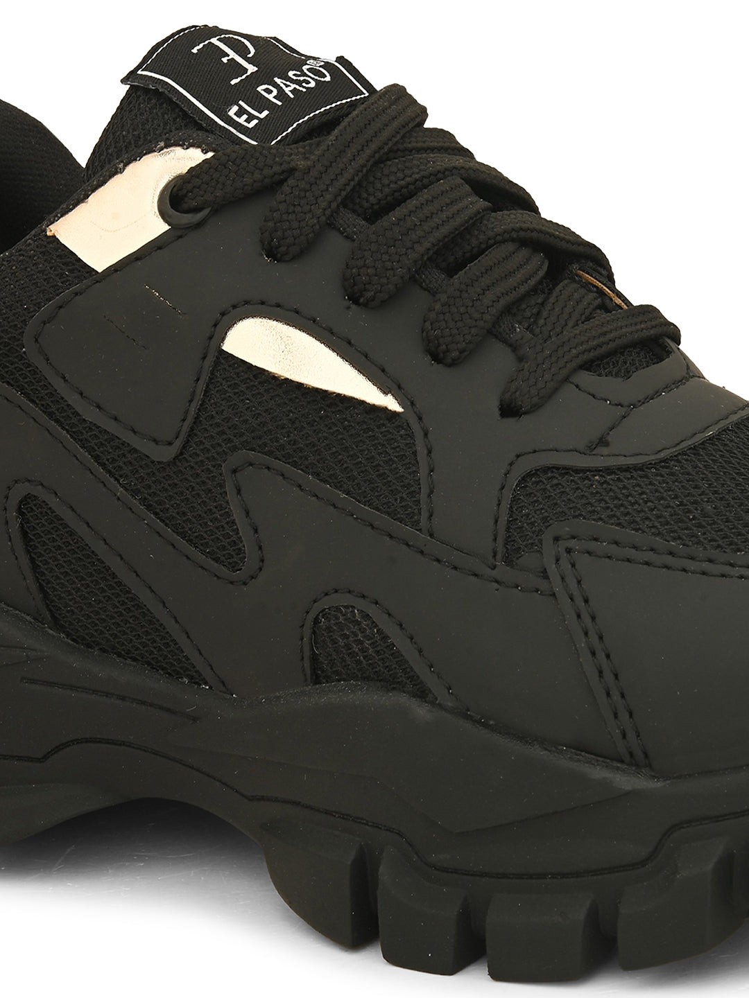 A image of elpaso black sneaker with a trendy design