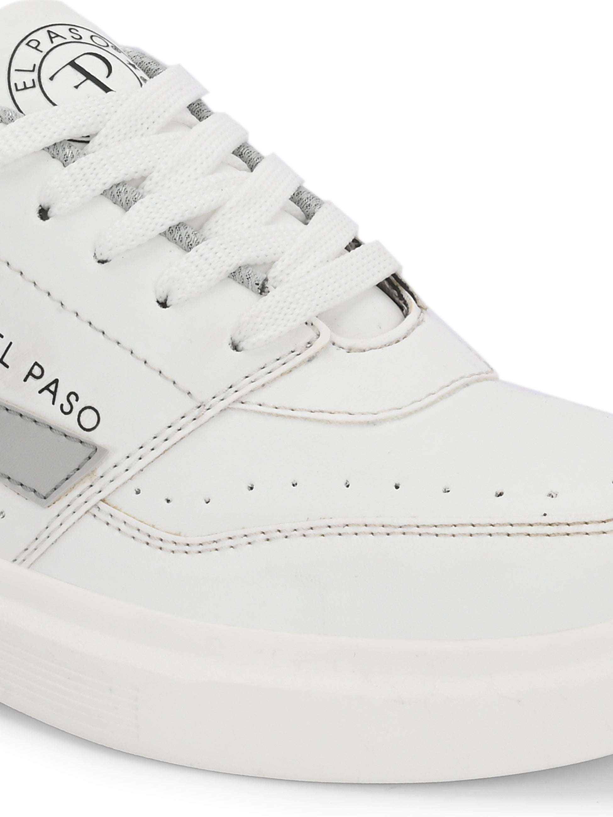 White Lace-Up Platform Heel Sneakers