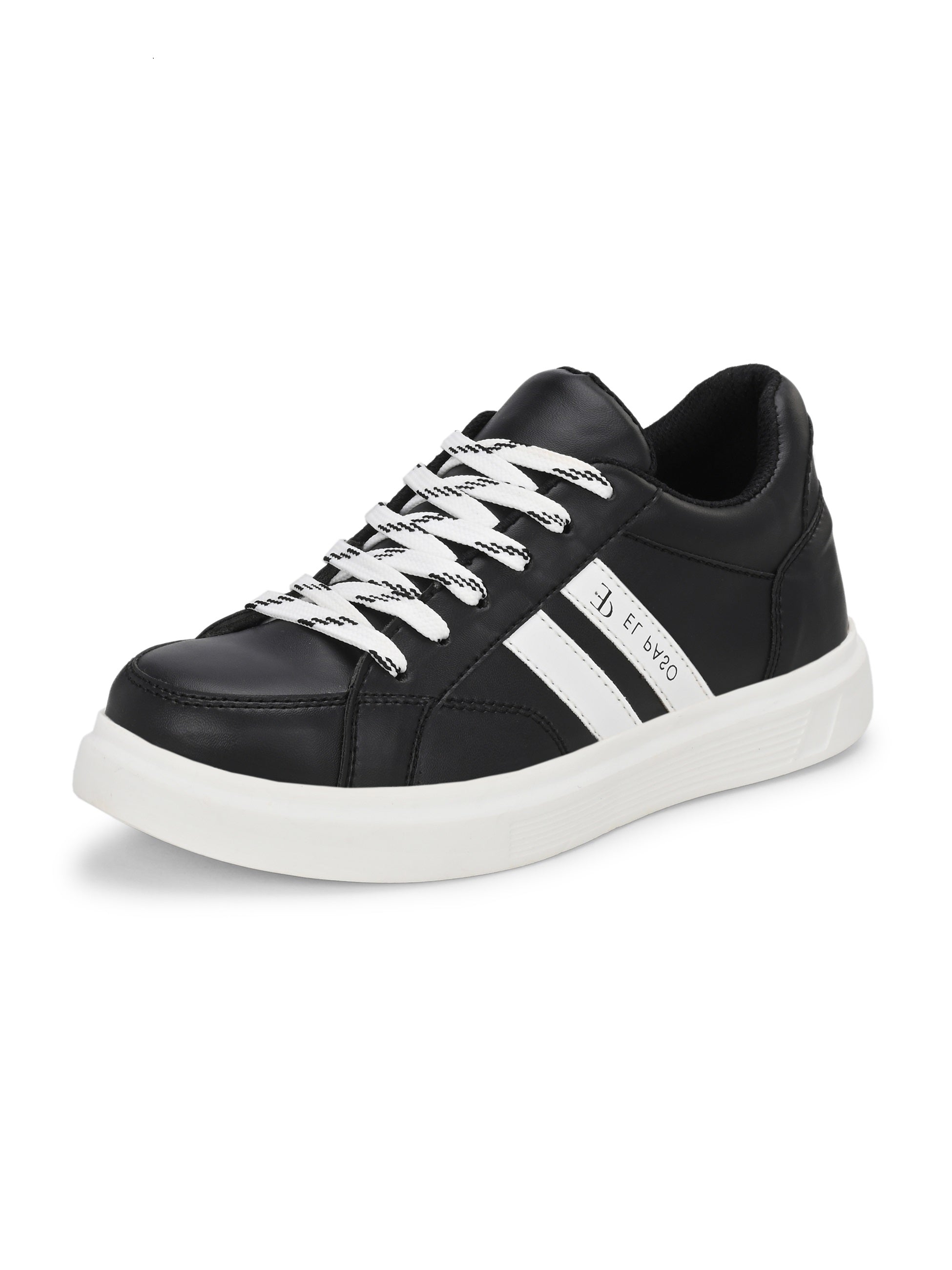Black Casual Lace-Up Platform Heel Sneakers