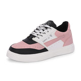 Black & Pink Lace-Up Platform Heel Sneakers