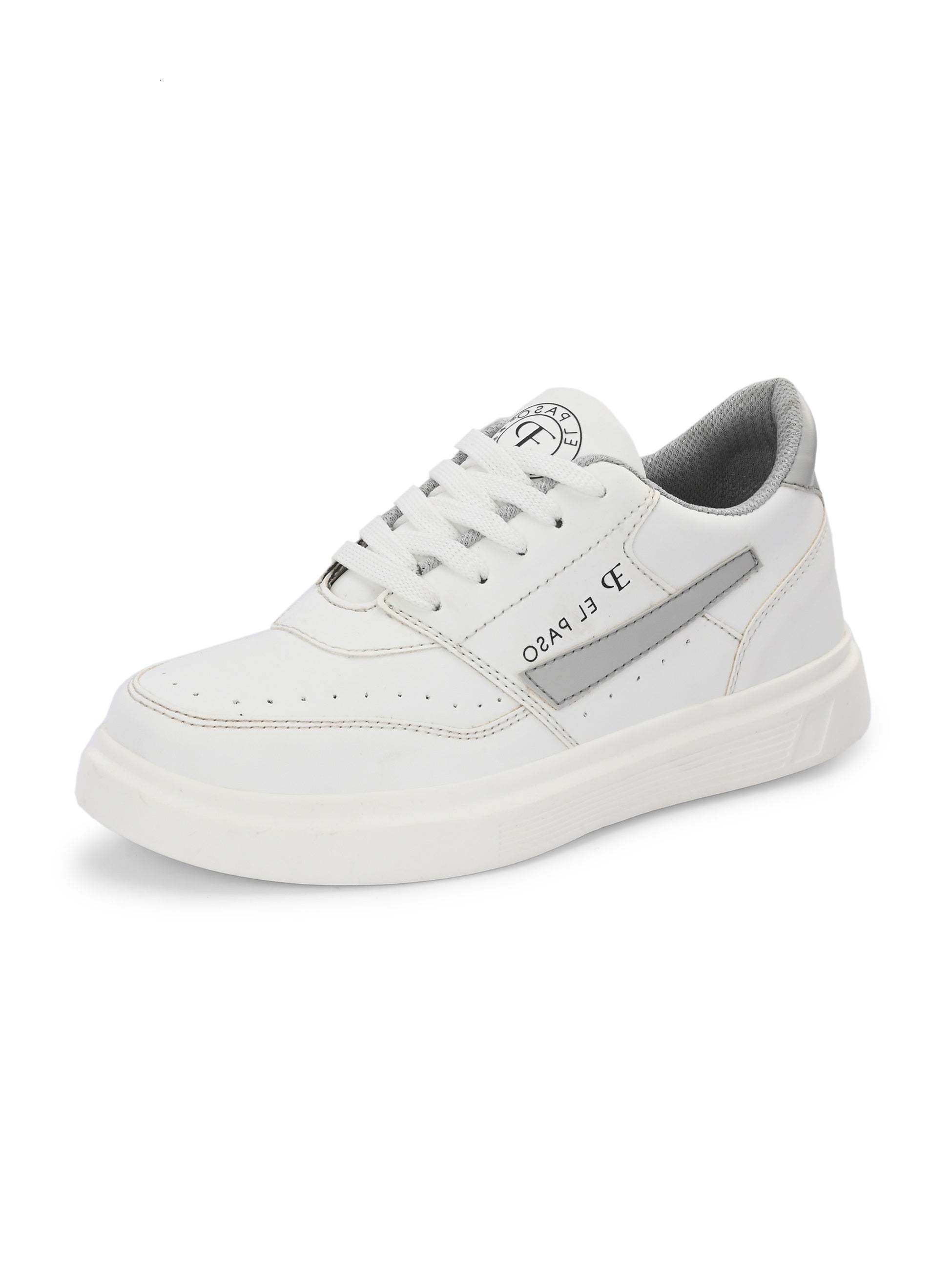 White Lace-Up Platform Heel Sneakers