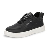 Black Lace-Up Platform Heel Sneakers