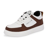 Brown Lace-Up Platform Heel Sneakers
