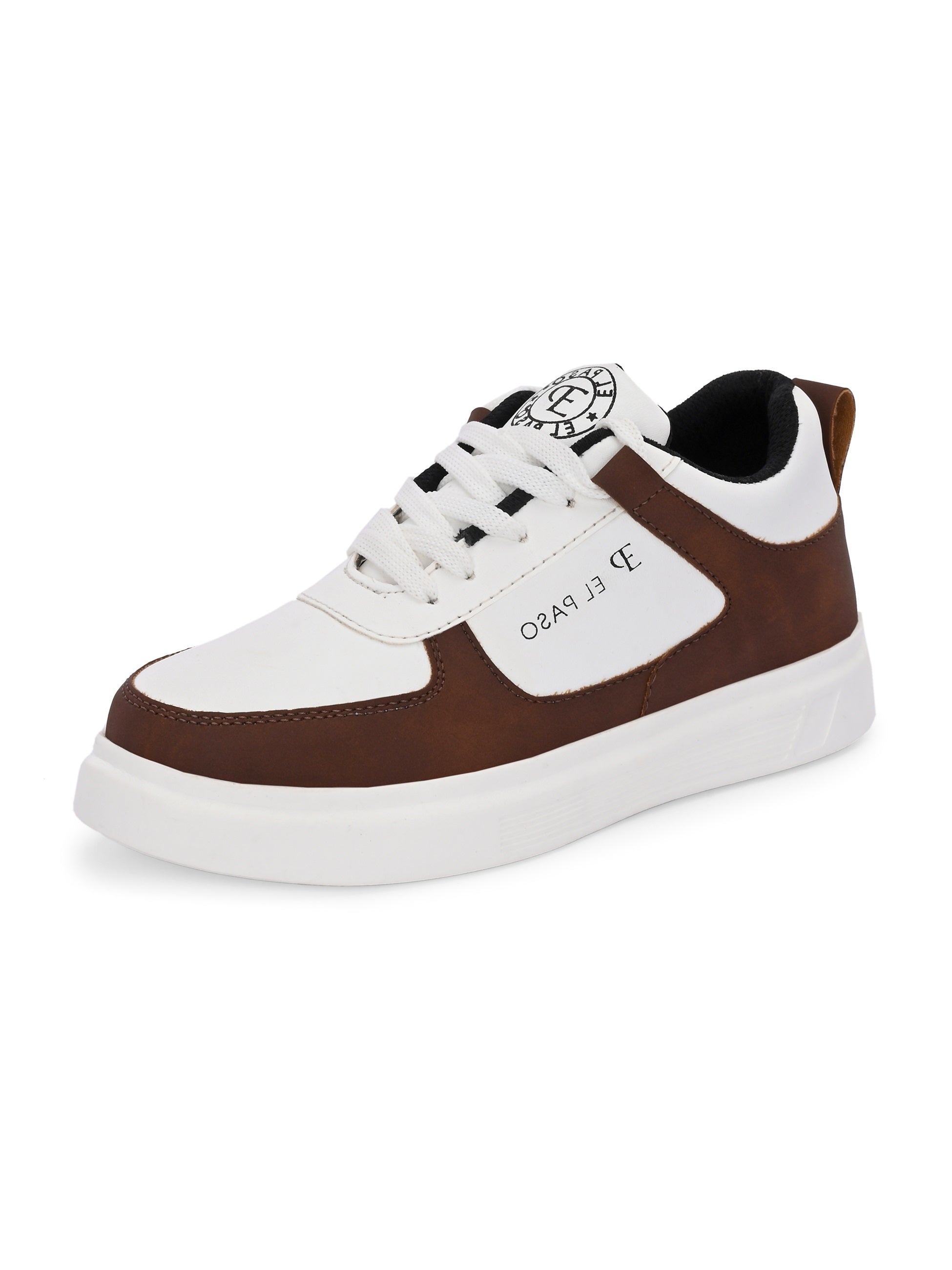 Brown Lace-Up Platform Heel Sneakers
