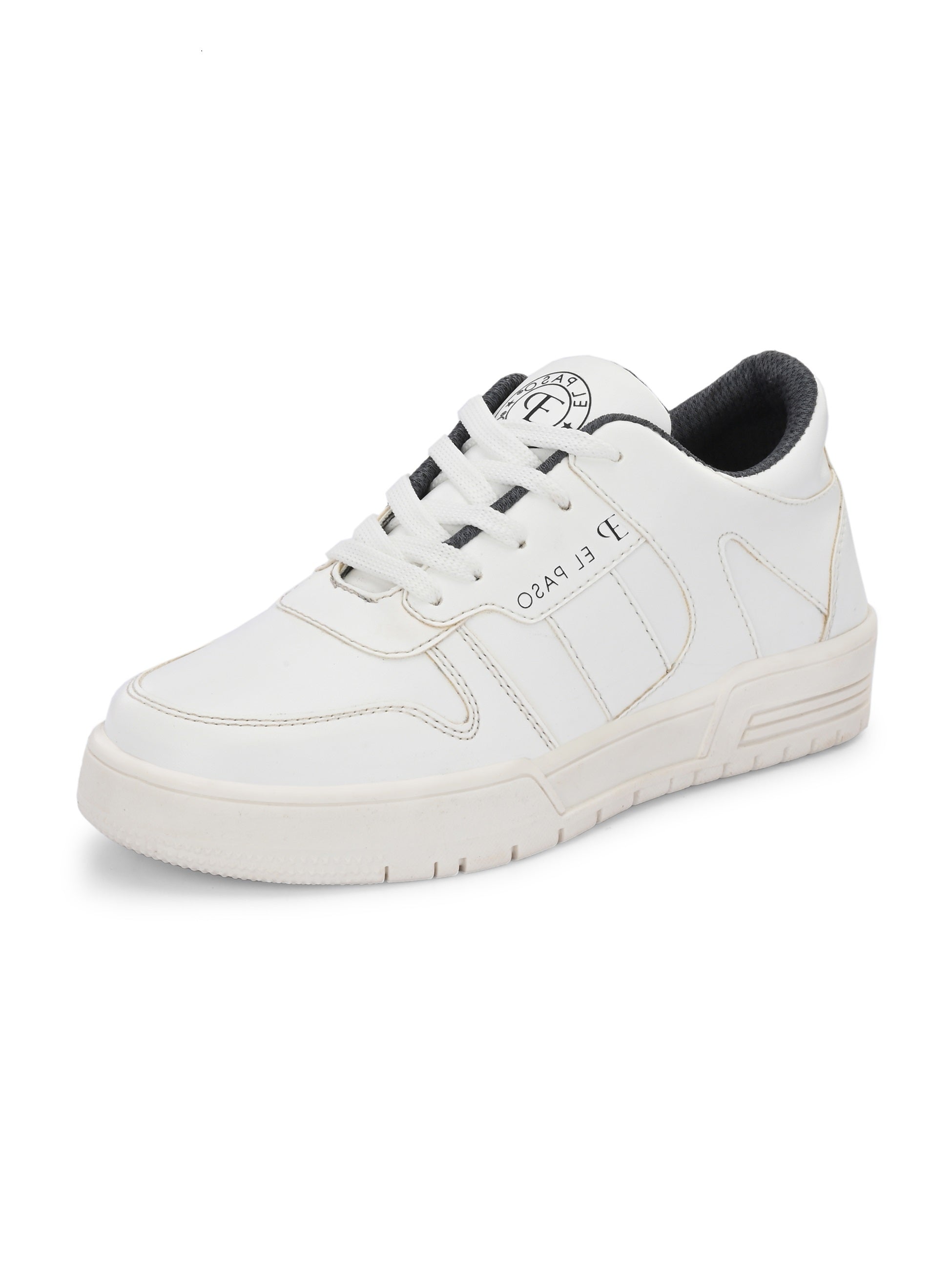 White Lace-Up Platform Heel Sneakers