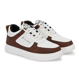 Brown Lace-Up Platform Heel Sneakers