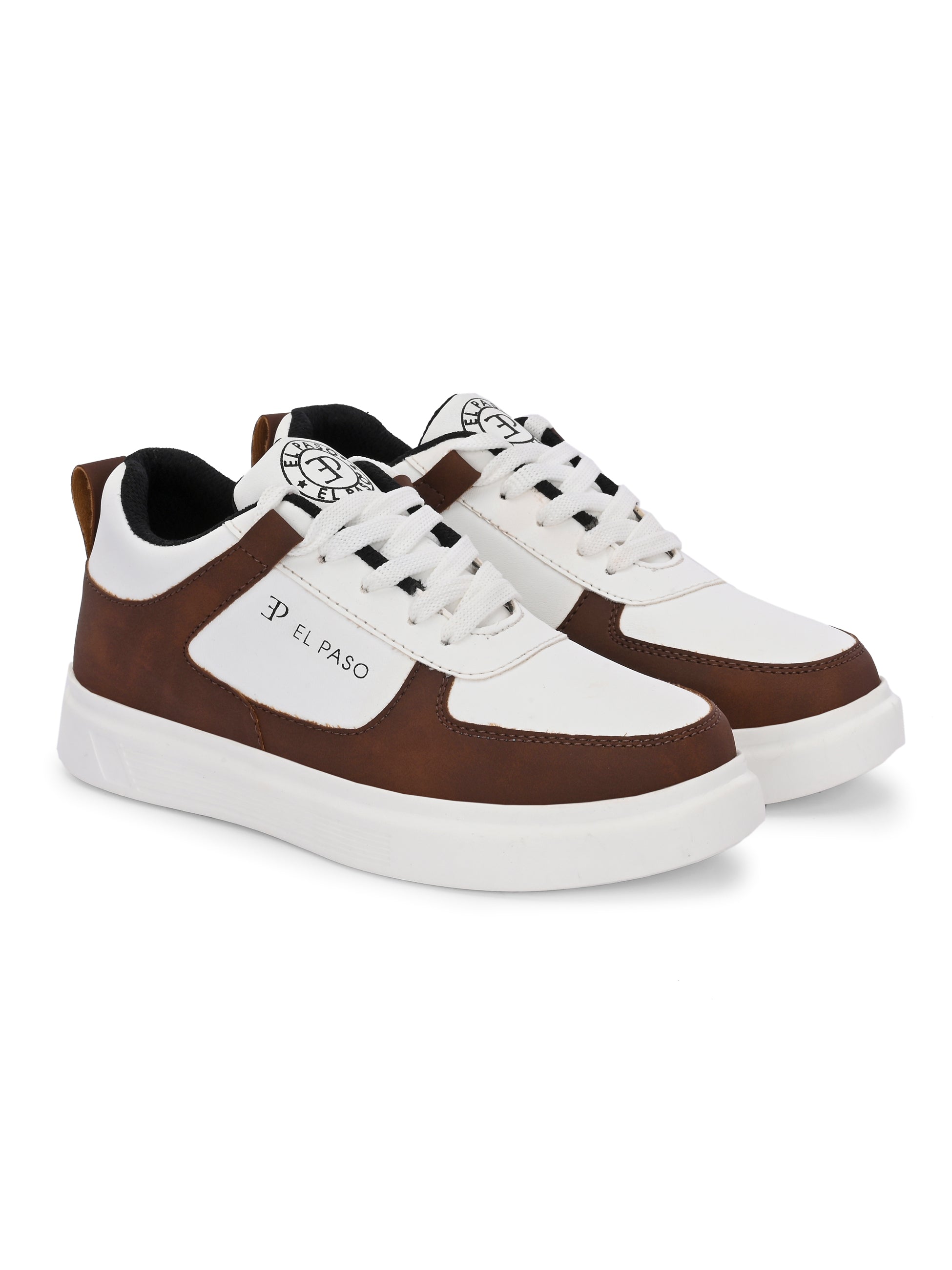 Brown Lace-Up Platform Heel Sneakers