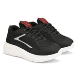 Solid Round Toe Sneakers for Women in black and white with a simple, sleek design for a versatile and stylish look.