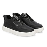 Black Lace-Up Platform Heel Sneakers