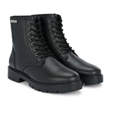 Brown Lace-Up Block Heel Boots