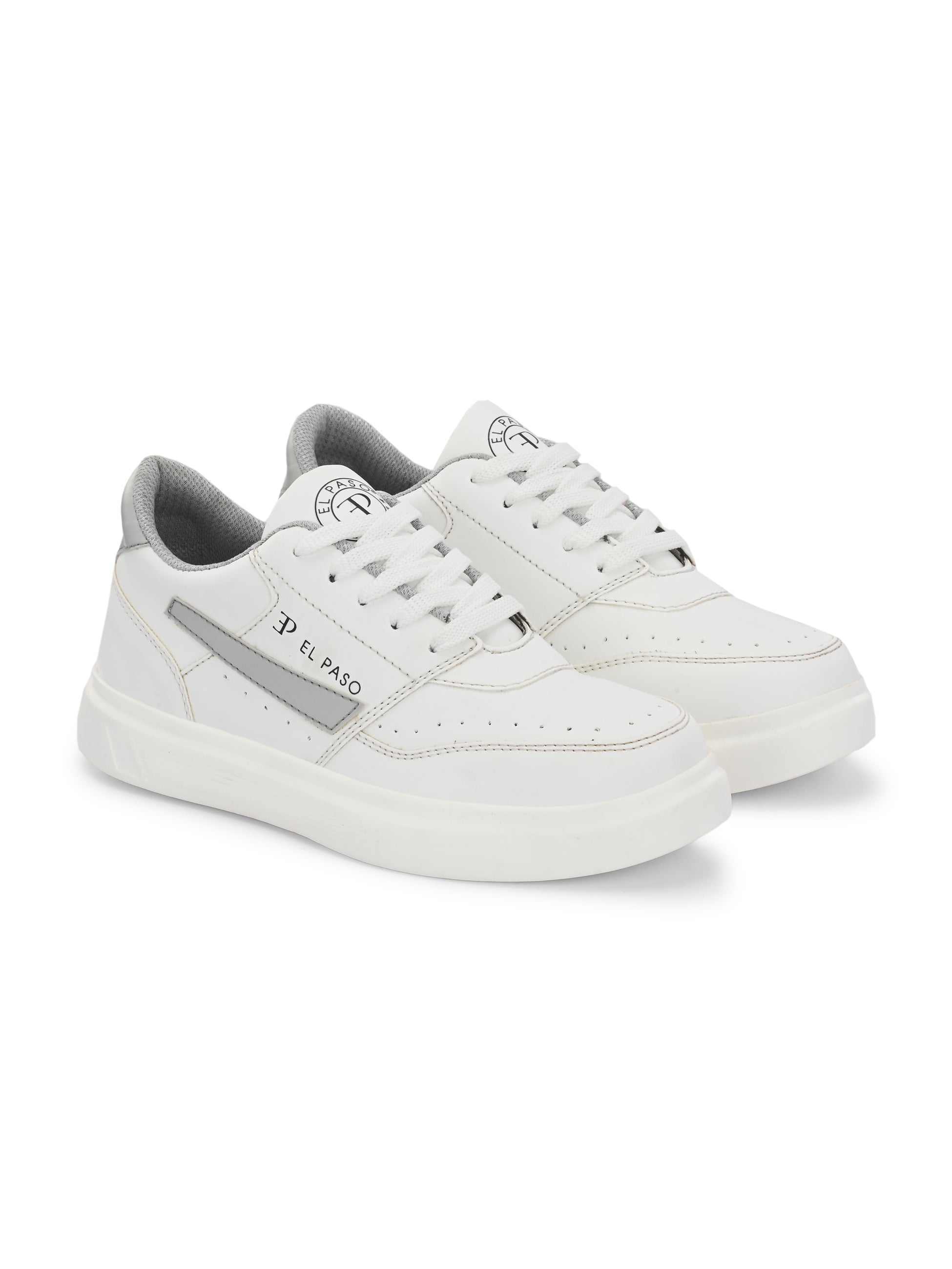 White Lace-Up Platform Heel Sneakers