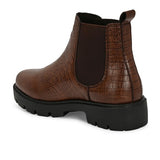 El Paso Women Textured Round Toe Chelsea Boots