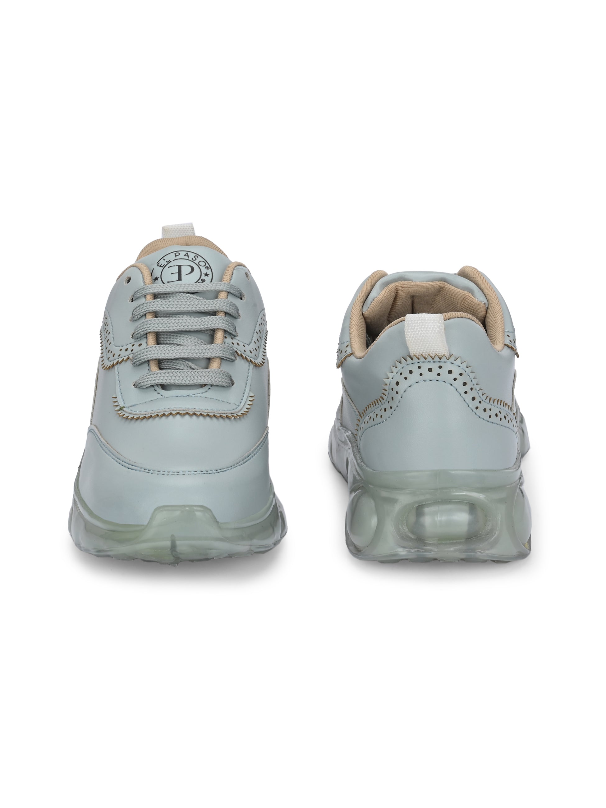 Casual Light Blue Lace Up Sneaker for Women with Non-Slip Sole