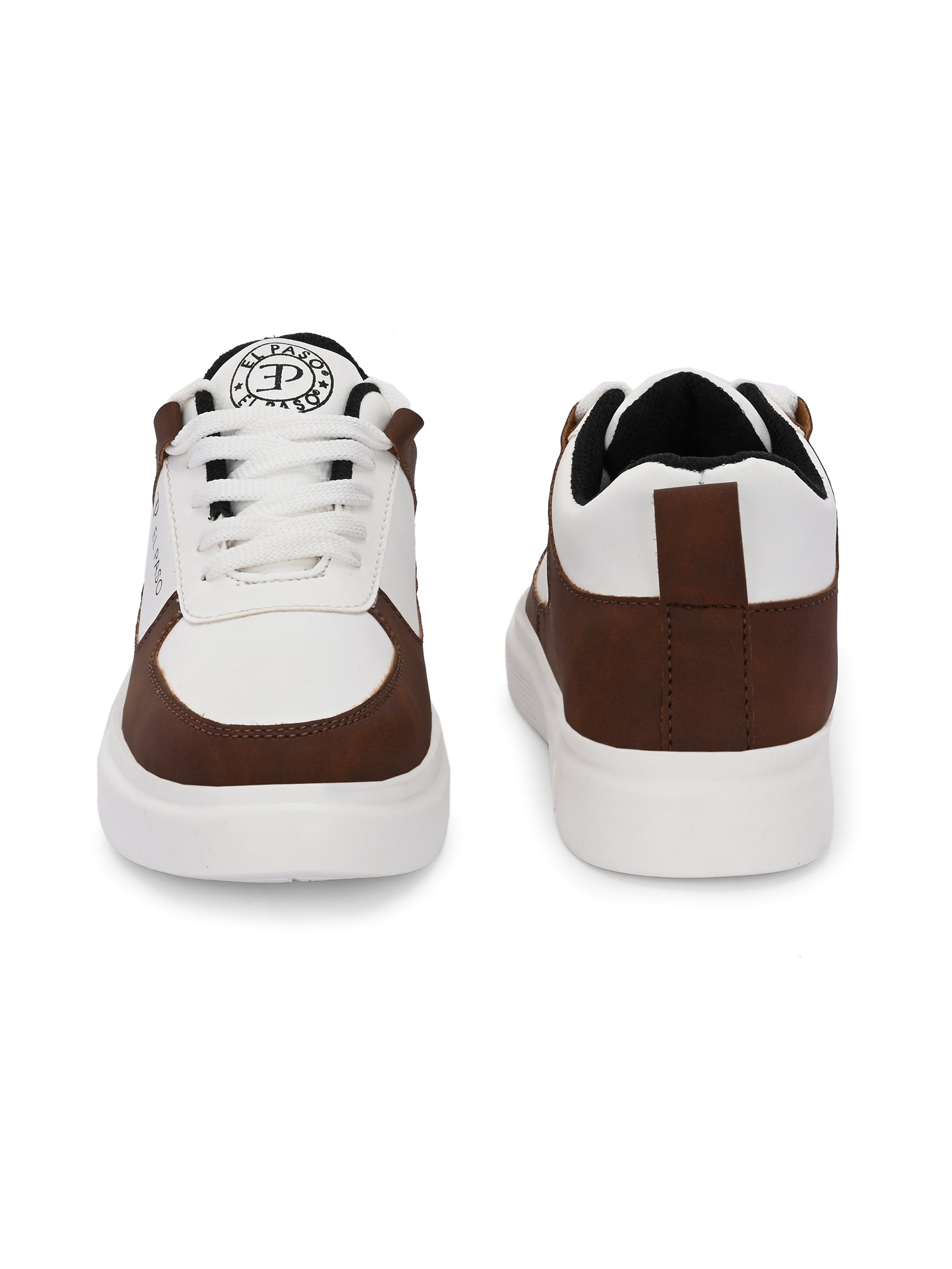 Brown Lace-Up Platform Heel Sneakers