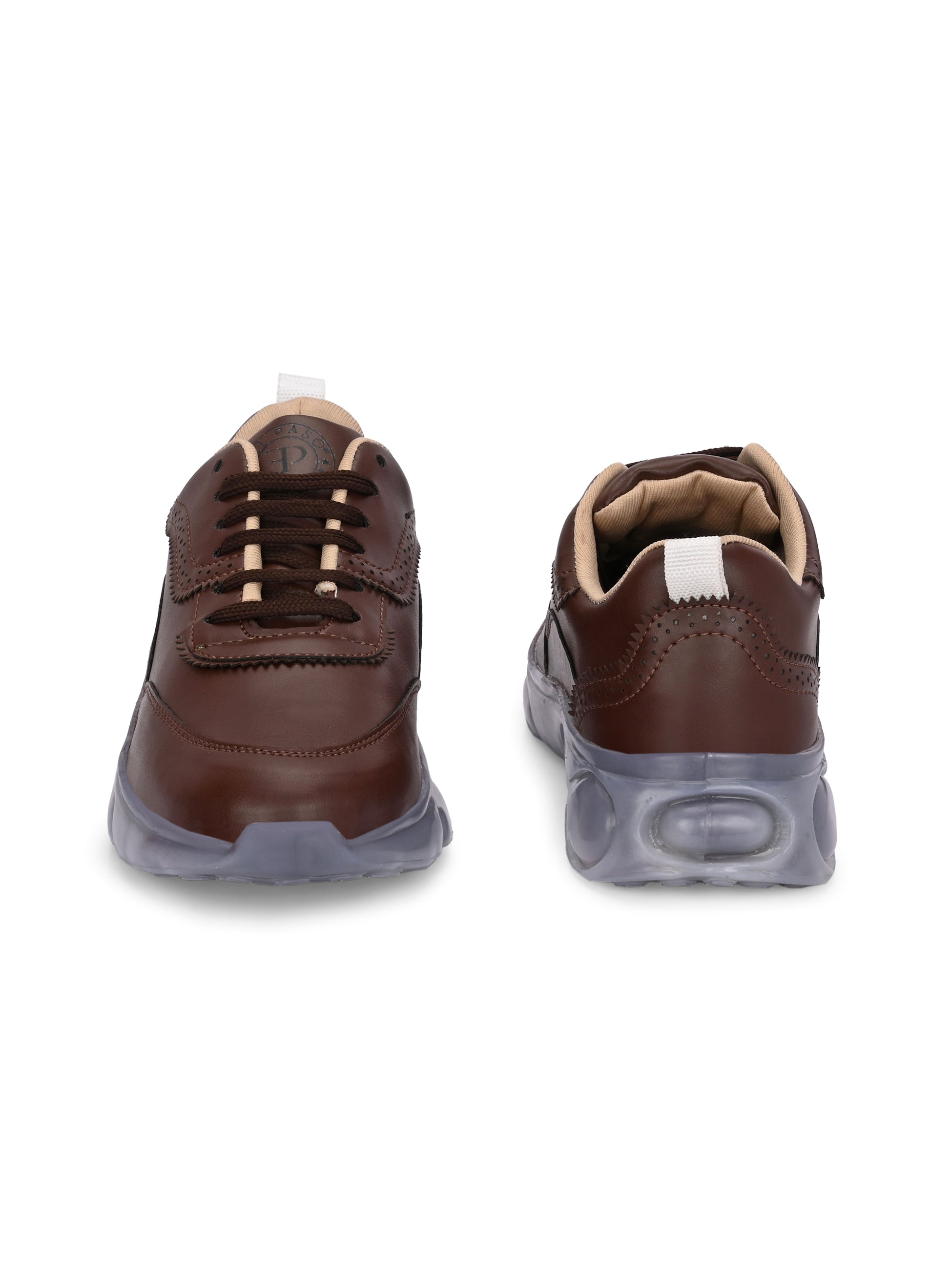 Casual Brown Lace Up Sneaker for Women with Non-Slip Sole
