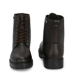 Brown Lace-Up Block Heel Boots