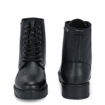 Brown Lace-Up Block Heel Boots