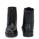 Brown Lace-Up Block Heel Boots