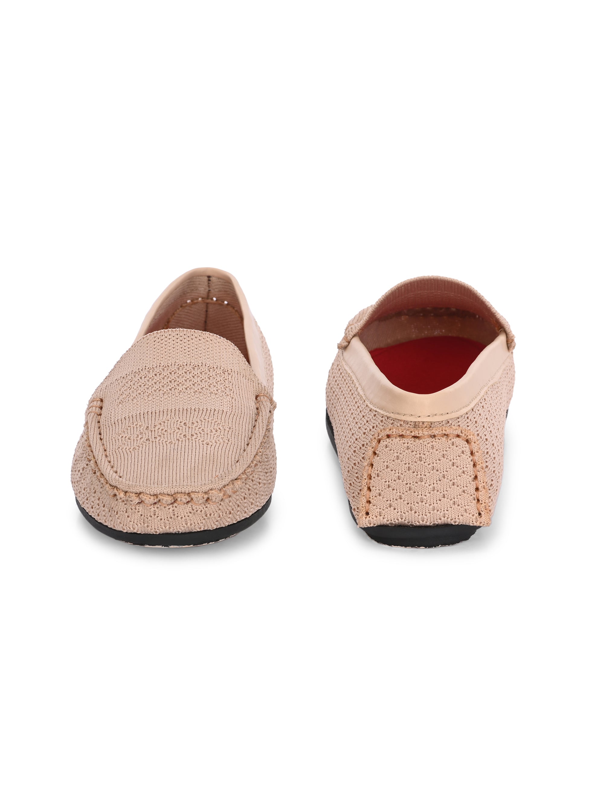 Stylish pink Leather Casual Slip On woven loafer with textured design