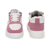 Pink Lace-Up Platform Heel Sneakers