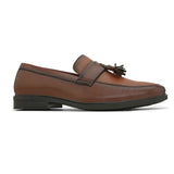 A brown El Paso loafer featuring stylish tassels on the side, showcasing a classic and elegant design.