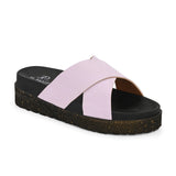 Women Leather Casual Slip On Flatforms Slip On Flatforms Sandals