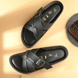 Women Open Toe Flats with Buckles