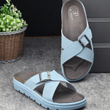 El Paso Women Open Toe Flats with Buckles