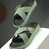 El Paso Women Open Toe Flats with Buckles