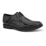 These black patent Formal Derby Lace-Up Shoes offer a sleek, polished design, combining style and comfort for any formal occasion.