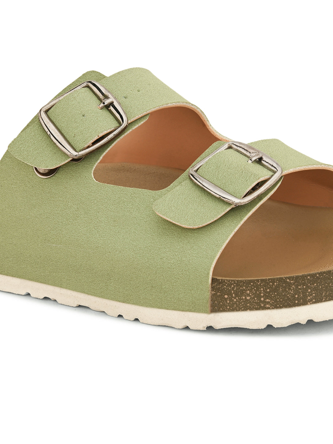Sandal with buckle detailing for an adjustable fit and stylish look