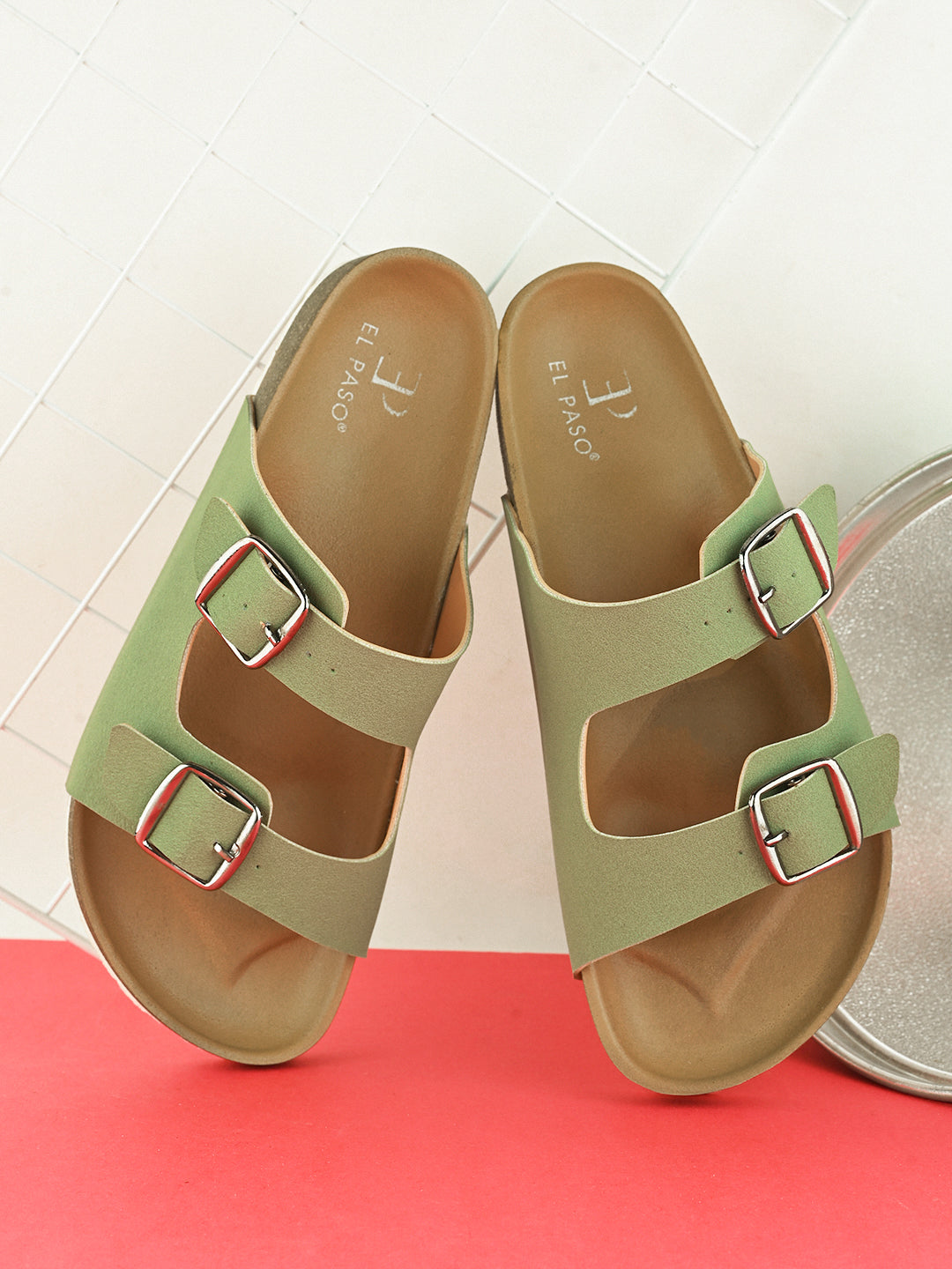 Sandal with buckle detailing for an adjustable fit and stylish look