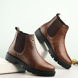 El Paso Women Textured Round Toe Chelsea Boots