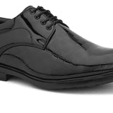 A mage of Men Leather shoes with shining texture and lace-up design