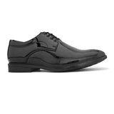 A mage of Men Leather shoes with shining texture and lace-up design