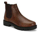 El Paso Women Textured Round Toe Chelsea Boots