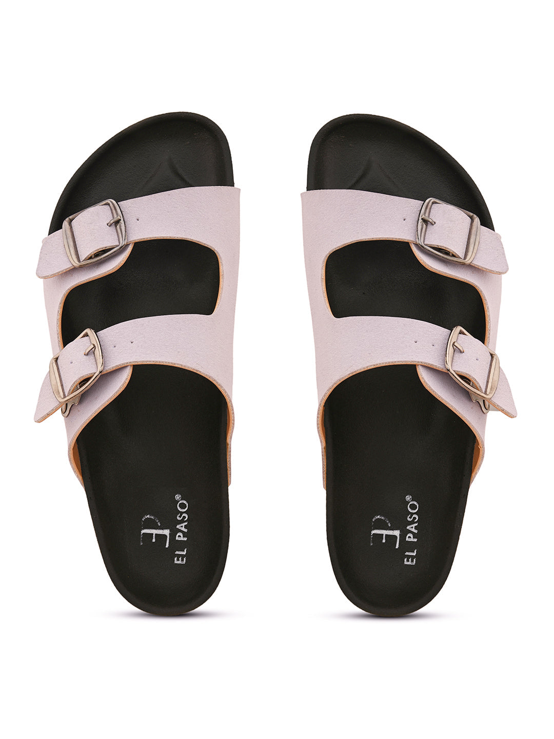Pink Open Toe Flats with Buckles featuring buckle detailing for an adjustable fit and stylish look.