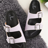 Sandal with buckle detailing for an adjustable fit and stylish look
